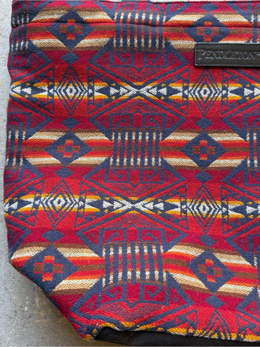Pendleton Colorful Wool Southwestern Aztec Pattern Tote Bag - Picture 2 of 6